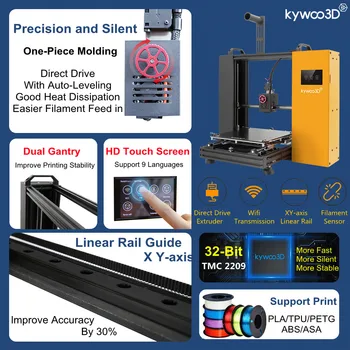 Kywoo3D Magnāts Max Lielu 3D Printeri 32-bitu Direct Drive XY-ass Lineāro Dzelzceļa Dual Portālu, 300*300*230mm Izslēgt FDM Wifi 3D Printeri