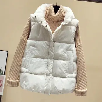 MUMUZI Spilgti Leju kokvilnas veste sieviešu ziemas īss dizaina 2020. gada rudenī jaunā korejiešu modes veste tīrtoņa krāsas siltu ziemas waistoat