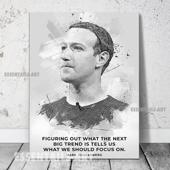Mark Zuckerberg sakot citātus Audekla Sienas Māksla Glezniecība Dekoru Guļamistaba Studiju studio drukāt Dzīvo bērnu Istabas Mājas Apdare Izdruku