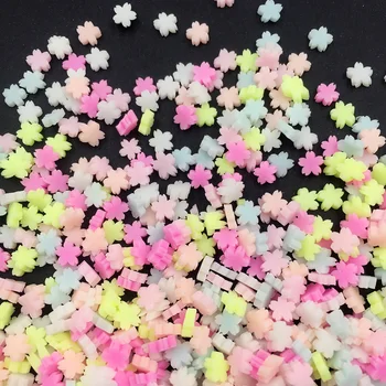 50g Krāsains Ķiršu Ziedi Šķēle Polimēra Māla Sprinkles Amatniecības DIY Nail Art Apdare Scrapbooking telefonu Aksesuāri
