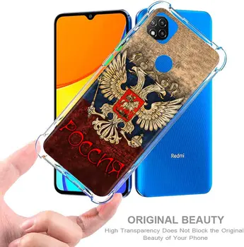 Phone Gadījumā Xiaomi Mi, Ņemiet vērā, 10 10T 9T Lite CC9 Poco A2 X2 M2 F2 X3 C3 Pro 5G drošības Spilvens Mīksta Silikona Vāciņu, krievijas karogs, emblēma