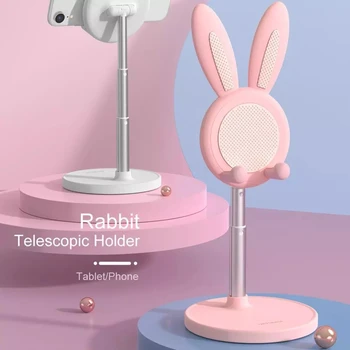 Cute Bunny Sytle Regulējams Galda Tālruņa Turētājs Darbvirsmas Portatīvo Tablete Tālruņa Turētājs Stāvēt iPhone iPad Planšetdatoriem