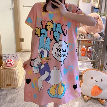 Disney Vasaras pajama komplekti Mickey Minnie halāti kawaii drēbes gadījuma nightgowns karikatūra vasaras drēbes plus izmēra nightdress ĪSS