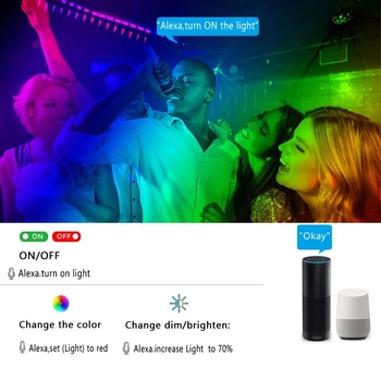 Smart Led Lentes RGB 5050 2835 Mūzikas Wifi 24key Mūzikas Vadības Balss Google Alexa Mājas Apdare Ūdensizturīgs Ziemassvētku Istaba