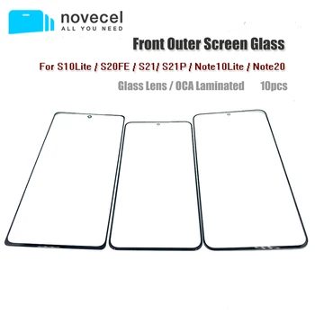 5pc LCD Priekšā Touch Ārējā Ekrāna Stikla ar OCA Līmi Samsung S10E S10 Note10 Lite S21 S21+ Piezīme 20 Ekrānu Remonts Nomaiņa