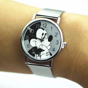 Modes Karikatūra Mickey Skatīties Sieviešu Dāma, Meitene, Zēns students Kvarca Pulkstenis Dāvanu orologi Nerūsējošā tērauda rokas pulksteņi Relogio Feminino