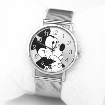 Modes Karikatūra Mickey Skatīties Sieviešu Dāma, Meitene, Zēns students Kvarca Pulkstenis Dāvanu orologi Nerūsējošā tērauda rokas pulksteņi Relogio Feminino