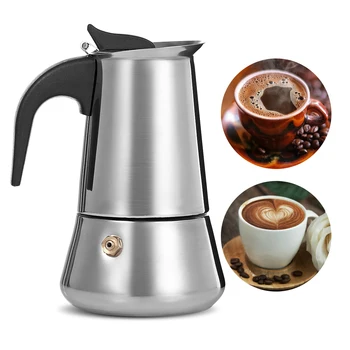 Nerūsējošā Tērauda Moka Kafijas Kanna Stovetop Espresso Maker Moka Latte Filtrs Kāstuve Rīki Cafetiere Mokas Kafijas Automāts Pot