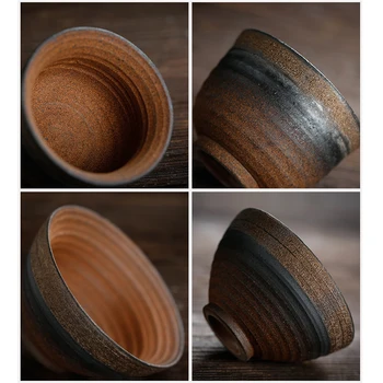 Japāņu stila Tējas Tase Rupji Keramikas Mājsaimniecības Roku darbs Retro Keramikas Kafijas Krūze Keramikas Meistars Kung Fu TeaCup