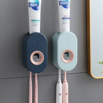 Līmi automātiskā zobu pastai, kas squeezer kopums, piestiprināt pie sienas, zobu pasta turētāja, zobu suka plaukts, sienas iesūkšanas zobu pastai, kas squeezer