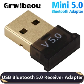 Grwibeou USB Bluetooth Adapteriem 5.0 Bezvadu Datora Adapteris Mini Bluthooth Uztvērējs, Raidītājs PC Datoru Skaļruņu Audio