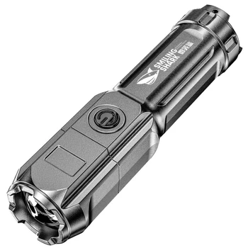 Spēcīgu kabatas Lukturīti, Augstas jaudas Saules rādiusa Rokas Prožektors, USB Uzlādējams LED Lukturītis Ūdensizturīgs Āra Kempings