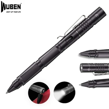 WUBEN TP10 LED Pen Gaismas Lukturīti Taktiskās USB Lādējamu Lukturīti Stikla Breaker Rakstot Lodīšu Pildspalva Automātiskā Defens