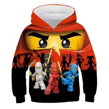 Jaunas Zēnu pelēkā vārna Legoes Modes Baby Ninjago Meitenes Hoodies garām Piedurknēm apģērbs Bērniem Pavasara Rudens Apģērbtu Toddler Virsdrēbes