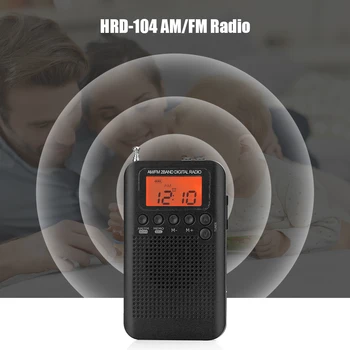 Ciparu Displejs Kabatas Radio AM, FM Radio HRD-104 Portatīvo w/ 40mm Vadītāja Runātājs Viegls portatīvais Mūzikas Elements