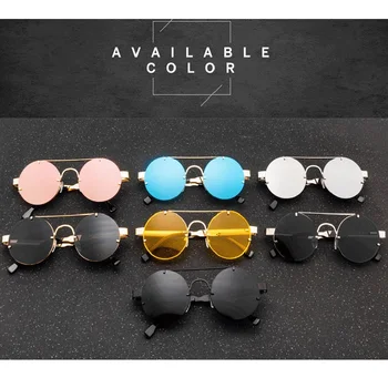 1 Gab. Vintage Apaļas Metāla Maza Kadru Tvaika Punk Krāsains Saulesbrilles, Anti-uv Brilles Uv400 Moderns Iela Šaušanas Brilles