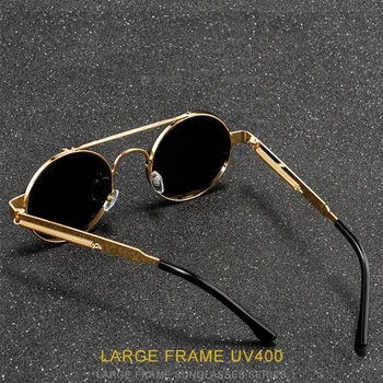 1 Gab. Vintage Apaļas Metāla Maza Kadru Tvaika Punk Krāsains Saulesbrilles, Anti-uv Brilles Uv400 Moderns Iela Šaušanas Brilles