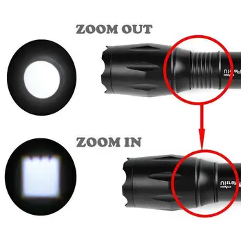 Spēcīgs Led Lukturīti Ultra Spilgti Lāpu T6 Kempings Gaismas Ūdensizturīgs Zoomable 5 Pārslēgtu Režīmu, Velosipēdu Gaismas Ūdensizturīgs
