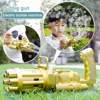 Bērniem Automātiski Gatling Burbulis Lielgabalu Rotaļlietas Vasaras Ziepes Ūdens Burbuļu Mašīna 2-in-1 Elektriskā Burbuļu Mašīna Bērniem, Rotaļlietas, Dāvanu