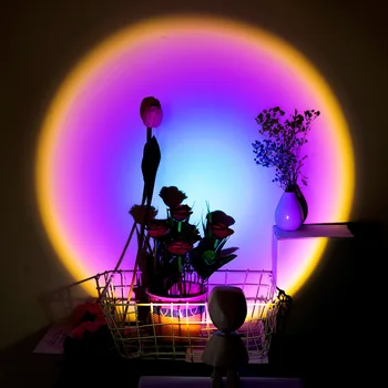 Ir 2021. Radošo Robots Saulrieta Projektoru Atmosfēru LED Nakts Gaisma Mājās Guļamistaba Coffe Shop Fona Sienu Apdare, Galda Lampa