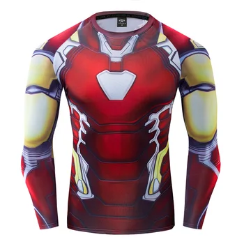 Brīnums Avengers Dzelzs Vīrs drēbes Tony fitnesa ātri žāvēšanas vīriešu plus izmēra T-krekls