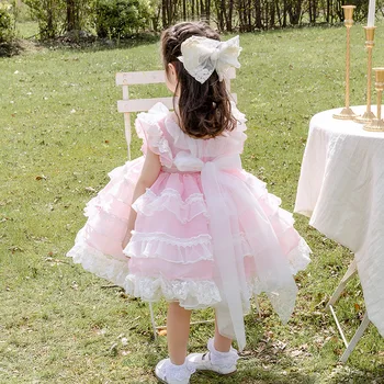 Meitenes Augstas klases Boutique Kleitu Bērnu Dzimšanas dienas svinības Kleitas Bērniem Mežģīnes Priekšgala Kleita Toddler Meitene Princese Lolita Drēbes, Zīdaiņu Apģērbs