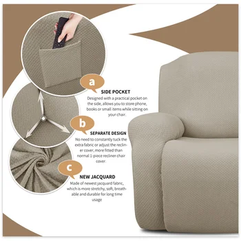 2 Vietīgo Sofa Cover All-Inclusive Elastīgs Recliner Krēslam Segtu Sabiezēt Spandex Šūpuļkrēsls Segtu Sauļošanās Krēslu Dīvāns Dīvāns Gulta Vāciņu