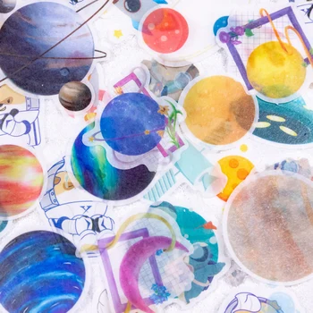 1 Iepakojums Vietu Kultūra Astronauts Zvaigžņotām Planētām DIY Dekoratīvās Uzlīmes Albumā Grāmatiņa Apdare