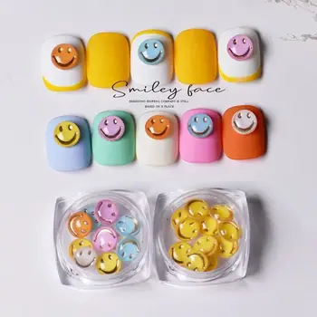 1 kārba 3D Smiley Sejas Konfektes Dzeltenā Krāsa Laimīgs Sejas, Nagu Radzēm, Japānas Manikīrs, Nagu Smaidu Apdare Nail Art Nagu Salons