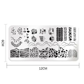 PICT JŪS Čūsku Leopards Drukāt Dzīvnieku Nagu Zīmogošanas Plāksnes Ģeometriskas Līnijas, Ziedi, Dizaina Attēlu iespiedplates Trafaretu Stamp Tool