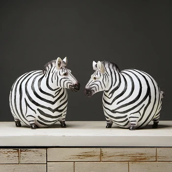 Criativo zebra estatua ornamentos decoracao paras sala, casa de estar zebra escultura vinho gabinete tv escritorio artesanato