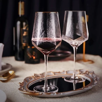 Radošā Stikla Vīna Glāzes Mājas Metālkalumi Goblet Sarkanā Vīna Glāzi Dimanta Šampanieša Glāzi Vīna Glāzes