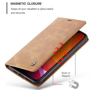 5 krāsas Luksusa Magnētisko Seifs Āda Flip Case For iphone 11 Pro X XR XS Max 8 7 6 6S Plus Triecienizturīgs 360 Pilnībā Segtu Pāris