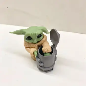 8pcs/komplekts Disney Star Wars Bērnu Yoda Rīcības Attēls Rotaļlietu 5-6cm Star Wars Yoda Bērnu Anime Attēls Rotaļlietas Yoda Bērniem Ziemassvētku Dāvanas