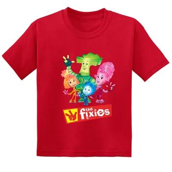 Krievu Multiplikācijas filmu Par Fixies Drukāt Bērniem Smieklīgu T kreklu Cute Bērnu drēbītes, Bērnu Vasaras Zēnu, Meiteņu Topi ar Īsām Piedurknēm T-Krekli