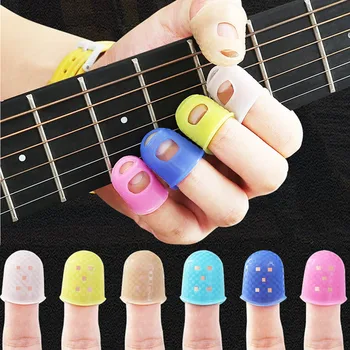 5gab Silikona Pirkstu Aizsargi, Ģitāra Pirkstu galu Aizsargi ģitāra havajiešu Ģitāra neslīdoša Pirkstu Komplekti, 6 Krāsu Izvēles