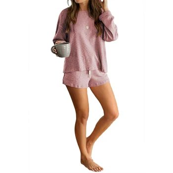 Ir 2021. Sieviešu Tracksuit Vasaras Pidžamas Komplekts Sleepwear Naktsveļu Garām Piedurknēm Homewear Plus Lieluma Top+Šorti Naktsveļu Loungewear