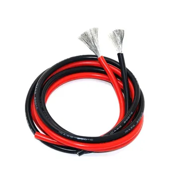 5 Metru Kabeli Augstas temperatūras izturības Silikona Wire10 12 13 14AWG 16 18 20AWG 2.5 m sarkana un 2,5 m melns vads Augstas Qualityne