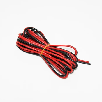 5 Metru Kabeli Augstas temperatūras izturības Silikona Wire10 12 13 14AWG 16 18 20AWG 2.5 m sarkana un 2,5 m melns vads Augstas Qualityne
