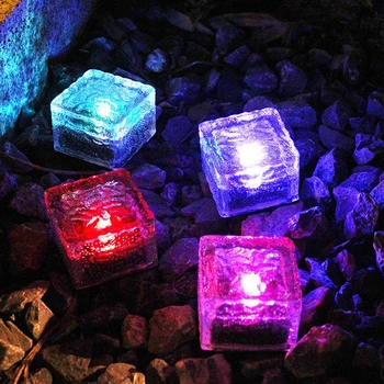 Dārza Saules Ķieģeļu Gaismas Ice Cube LED Ainavu Aprakti Lampas Laukumā Matēta Stikla Gaismas Ziemassvētku Rotājumi