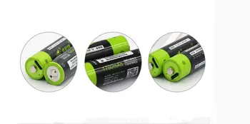 Karstā pārdošanas ZNTER 1,5 V AA uzlādējamas baterijas 1700mAh USB uzlādējams litija polimēru baterija, ātrā uzlāde caur Micro USB kabeļa