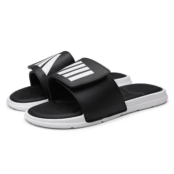 Modes Vīriešu Čības EVA Slaidi Kurpes Vīriešiem neslīdoša Flip Flops Black White Stripes Vasaras Sandales, Vīriešiem, Sievietēm, Slaidi Chaussures